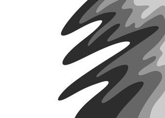 Simple background with greyscale gradient wavy lines pattern and with some copy space area