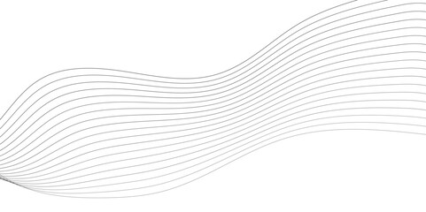 Wavy technology curve and blend lines on transparent background. 