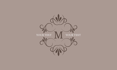Vintage simple elegant monogram with sign M. Sophisticated vector logo in minimalist style