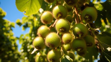 Kiwis ready to pick up in a tree