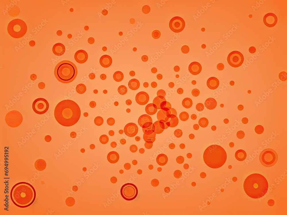 Fototapete circles on an abstract orange background. illustration in vector format
