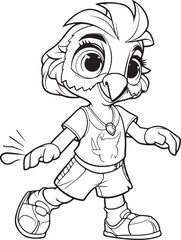 cute PARROT hand drawn coloring page illustration MADE WITH AI 