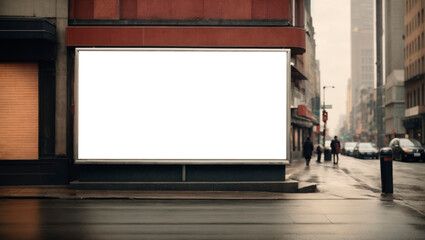 Blank billboard on the street in the city. 3d rendering