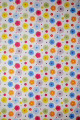 Pattern with colorful circles. Colorful watercolor abstract flowers pattern on white paper background.