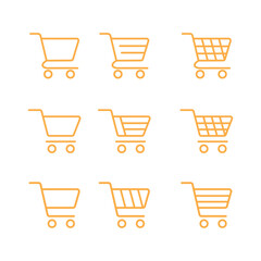 Shopping cart icons collection of web icons for online store, from various cart icons in various shapes.
