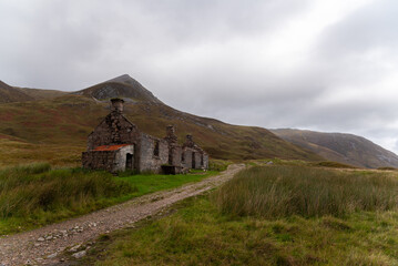 Amaizing old cottages serve now as a bothy for hikers. You can freely stay there for a night. Scottish highlands really have something to offer. Stunning landscape and wild nature.