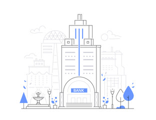 City bank - modern line design style illustration