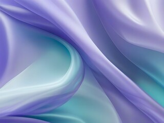 Fototapeta premium Abstract background of smooth flowing silk with soft wave of lavender and teal colors