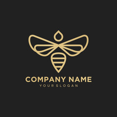 Bee logo design vector. Universal bee design.