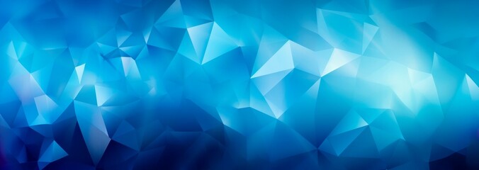 Obraz premium Abstract blue greometric polygonal fractal horizontal background