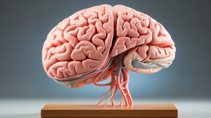 Human brain medical reference image ideal for use in neuroscience, medical, health, and psychology-related contexts