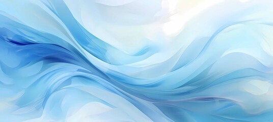 abstract blue background with smooth lines and waves, 3d rendering, Generative AI illustrations.