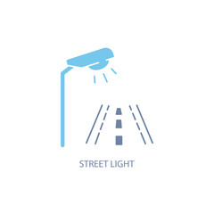 street light concept line icon. Simple element illustration. street light concept outline symbol design.