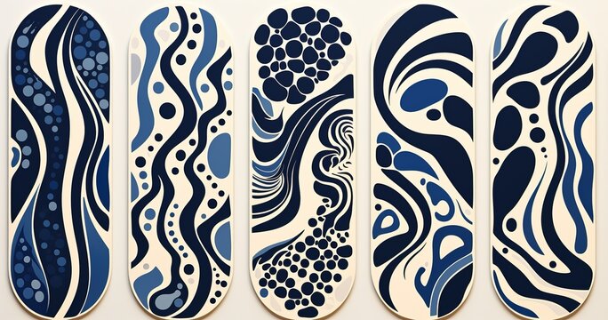 Abstract Artistic Expression: A dynamic interplay of blue and beige organic shapes creating a visually arresting texture.