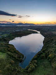 Aerial view of Clooney by Portnoo in County Donegal, Ireland.