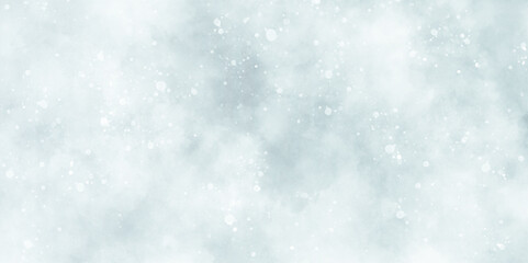 sunshine or sparkling lights and glittering glow winter morning of snow falling background, abstract bokeh glitter background on blurred blue texture, A shiny holiday card with bokeh, blue grunge.