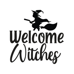 Stylish , fashionable and awesome Witch typography art and illustrator, Print ready vector  handwritten phrase Witch T shirt hand lettered calligraphic design. Halloween vector illustration bundle.