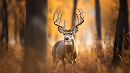 portrait of a deer during fall