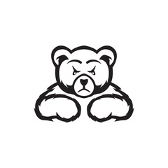 Teddy bear logo icon, vector illustration design