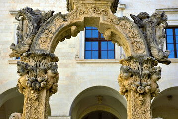 courtyard of the diocesan museum in Lecce Italy