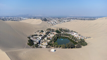 Huacachina Oasis seen from the air