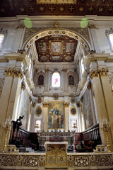 Fototapeta na wymiar interior of the cathedral metropolitan cathedral of santa maria assun n began in the 12th century Lecce Italy