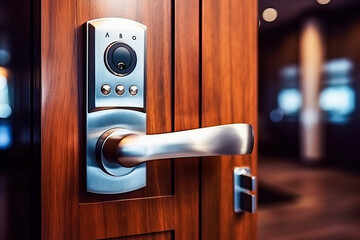 Close-Up of Wooden Door Handle