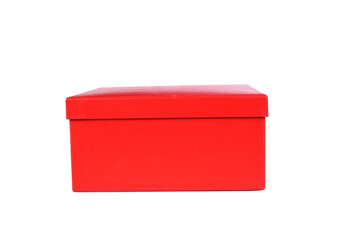 red gift box packaging isolated on transparent background