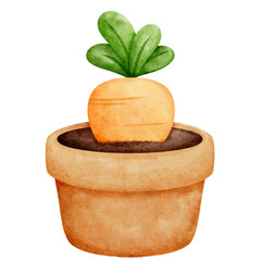 Watercolor Illustration set of  Easter Rabbit and Easter Egg