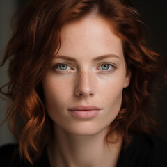 Fototapeta premium A close up of a woman with red hair