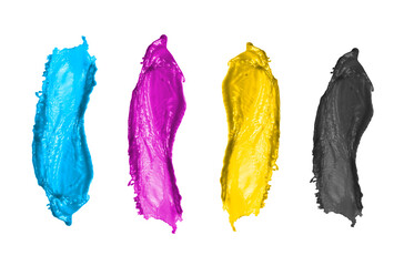 CMYK printing inks isolated with no background png - printing industry concept