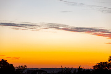 Wonderful colorful idyllic surreal sky at dawn