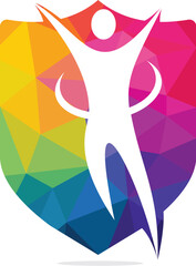 Yoga and spa men logo design. Happy Human vector logo design.