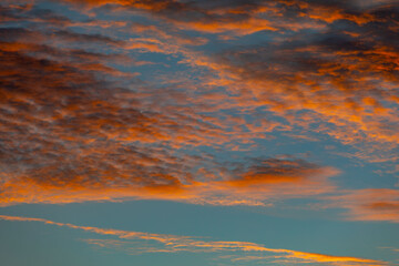 Wonderful colorful idyllic surreal sky at dawn