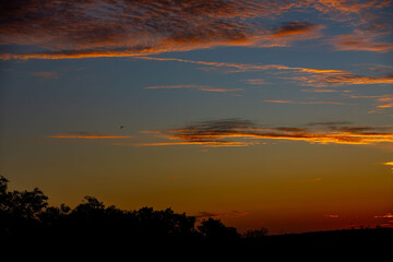 Wonderful colorful idyllic surreal sky at dawn