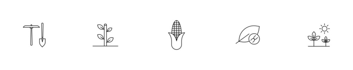 Set of Agriculture and Farming Line Icons