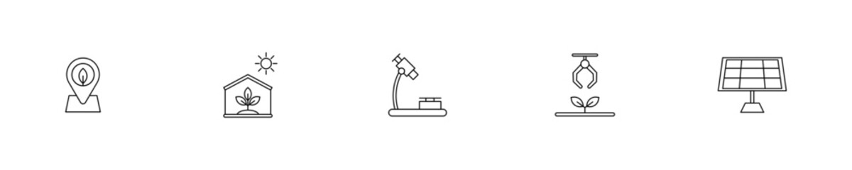 Set of Agriculture and Farming Line Icons