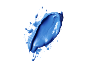 Smudged blue lipstick isolated on transparent background, cut out, png