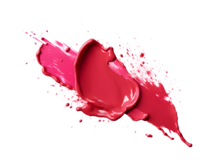 Smudged pink lipstick isolated on transparent background, cut out, png