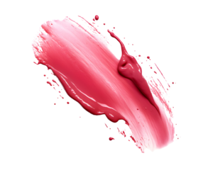 Smudged pink lipstick isolated on transparent background, cut out, png
