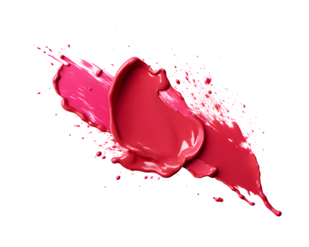 Smudged pink lipstick isolated on transparent background, cut out, png - Powered by Adobe