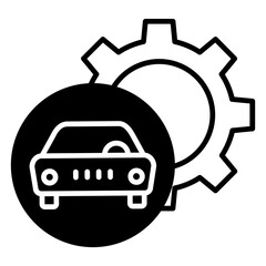 Car Maintenance solid glyph icon illustration