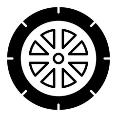 Fototapeta premium Car Wheel solid glyph icon illustration