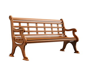 Outdoor wooden chair, lawn chair, isolated on transparent background, cut out, png