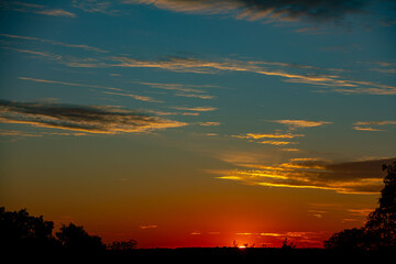 Wonderful colorful idyllic surreal sky at dawn