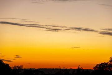 Wonderful colorful idyllic surreal sky at dawn