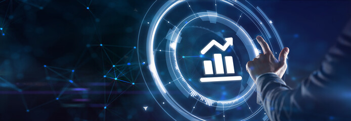 Business, Technology, Internet and network concept. Financial Graph. Stock Market chart. Forex Investment.