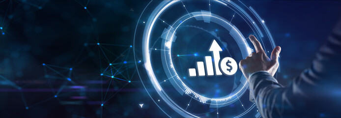 Business, Technology, Internet and network concept. Financial Graph. Stock Market chart. Forex Investment.