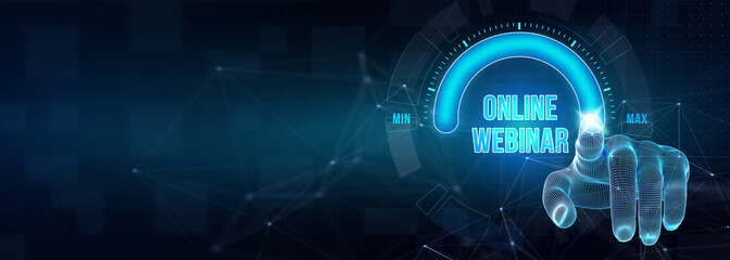 Business, Technology, Internet and network concept. Webinar e-learning. Training concept. 3d illustration