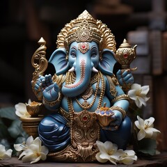 God Ganesha in the smoke
